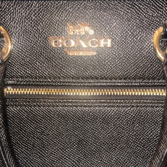 Coach Black Satchel with Gold Accents - Picture 4 of 8
